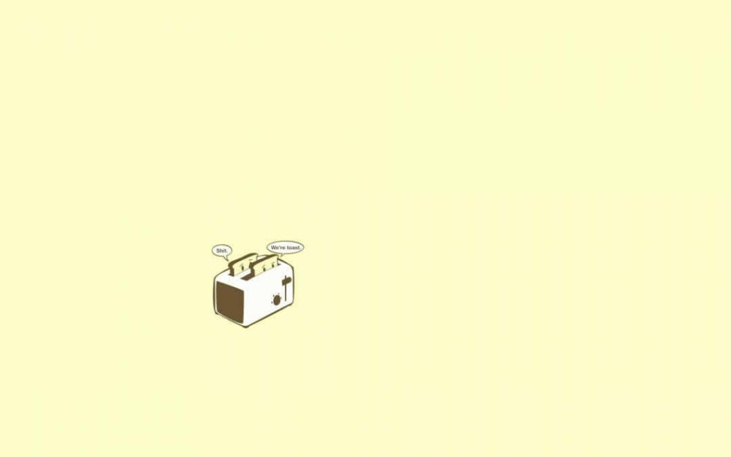 Quirky Minimalist Toaster Wallpaper in Pale Yellow - Whimsical Design
