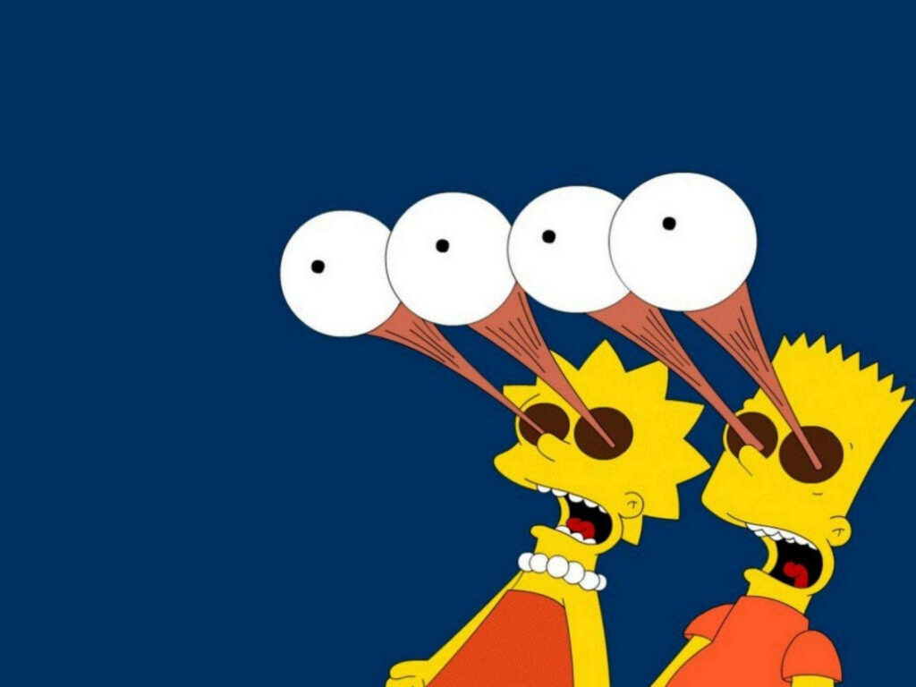 Quirky Lisa & Bart Simpson Wallpaper: Fun Expressions for Your Background