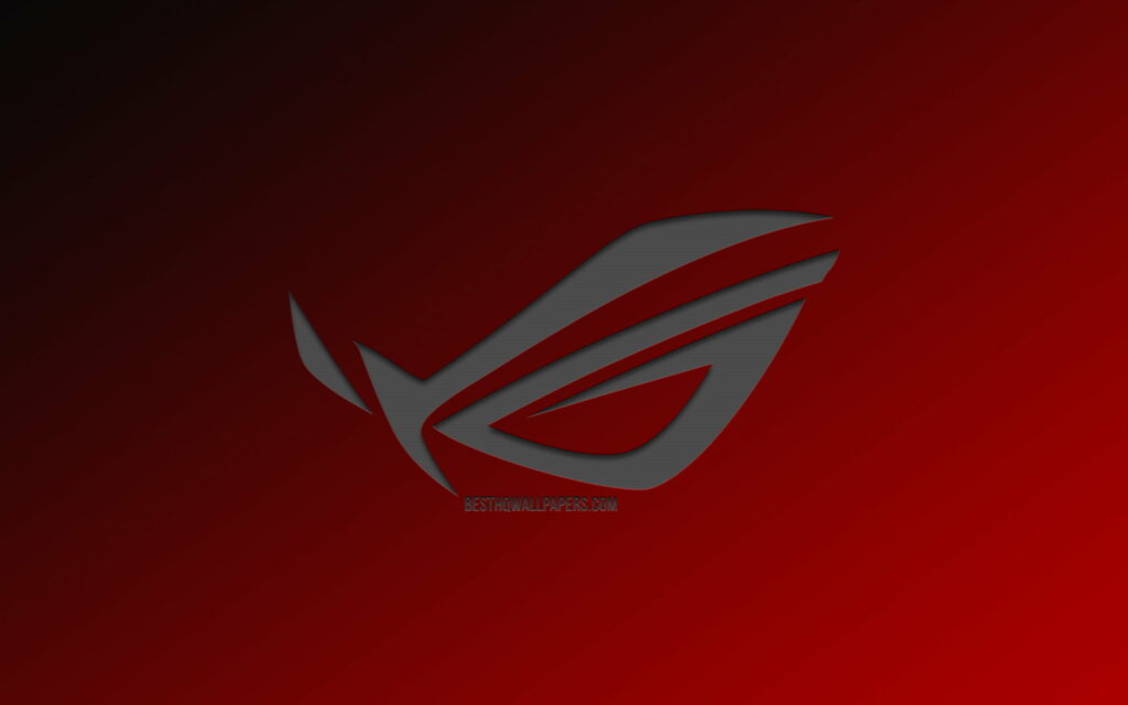 Gaming Excellence Embodied: ROG Logo Steals the Spotlight on Striking Red and Black Canvas Wallpaper