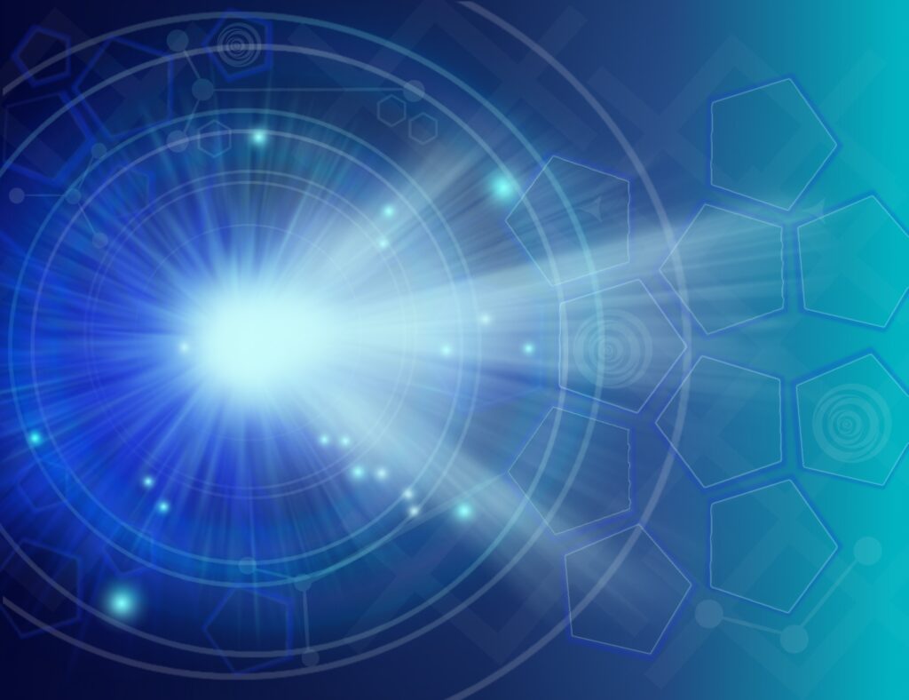 Radiant Circle Abstract Wallpaper with Geometric Hexagons