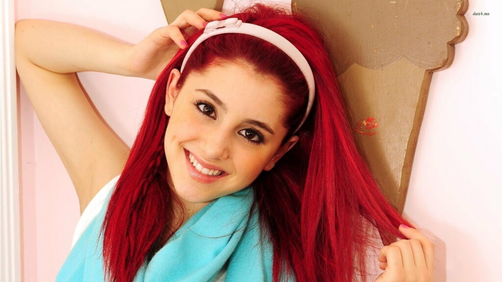 Fierce and Fiery: Beautiful Redheaded Ariana Grande Rocks in HD Wallpaper