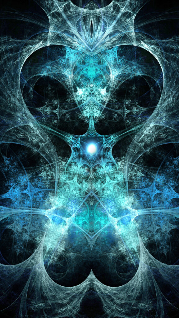 Radiant Blue Abstract Wallpaper: Intricate Shapes & Patterns Background
