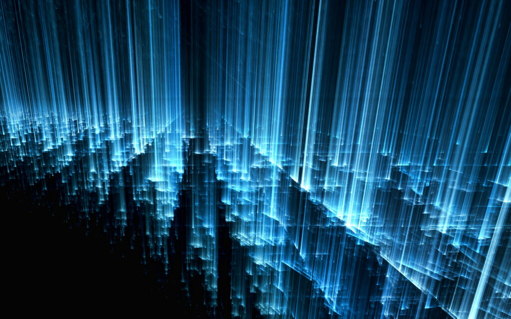 Ethereal Elegance: Mesmerizing Blue Neon Light Symphony Wallpaper