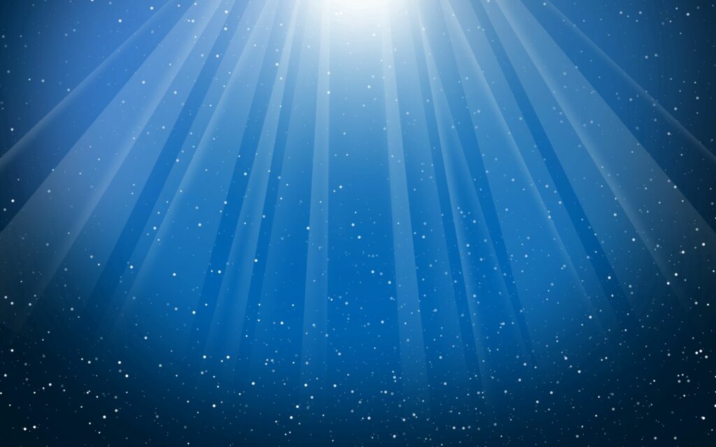Radiant Blue Background with Cascading Light Beams & Sparkles Wallpaper