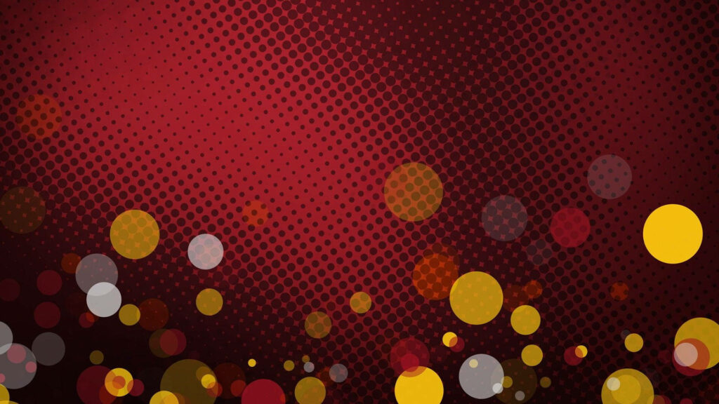 Radiant Bokeh Bliss: Multicolored Lights Illuminate Dark Red Abstract Wallpaper Design