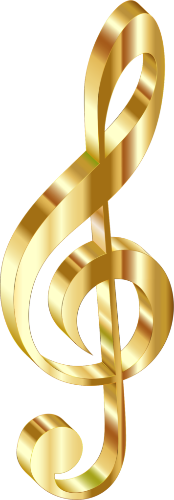 Radiant Golden Treble Clef Wallpaper - Elegant Music Art Background