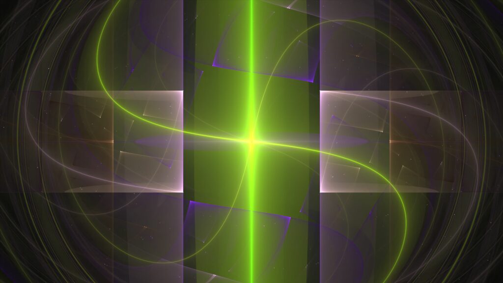 Radiant Green Fractal Wallpaper: Mesmerizing Design on Dark Background