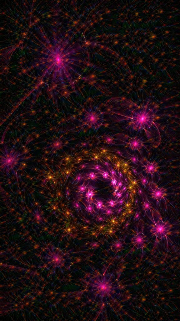 Radiant Lilac and Purple Fractal Wallpaper: Enchanting Abstract Art