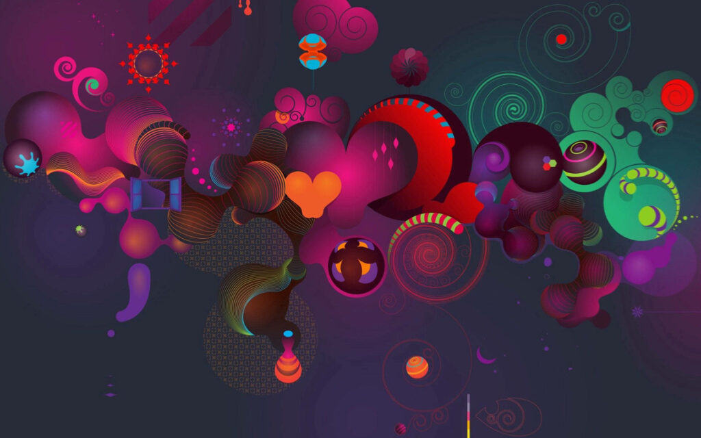 The Radiant Embrace: An Abstract Ode to Love's Vibrant Warmth and Fulfillment Wallpaper