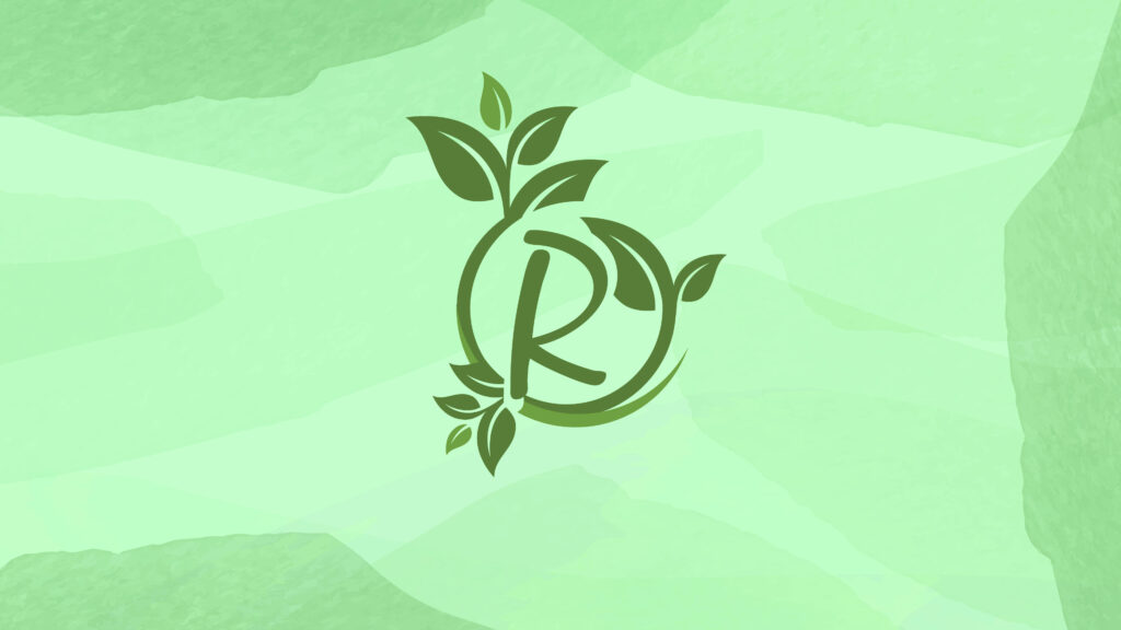 Circular Vines and Radiant R: A Bright Green Alphabet Wallpaper to Enliven Your Space