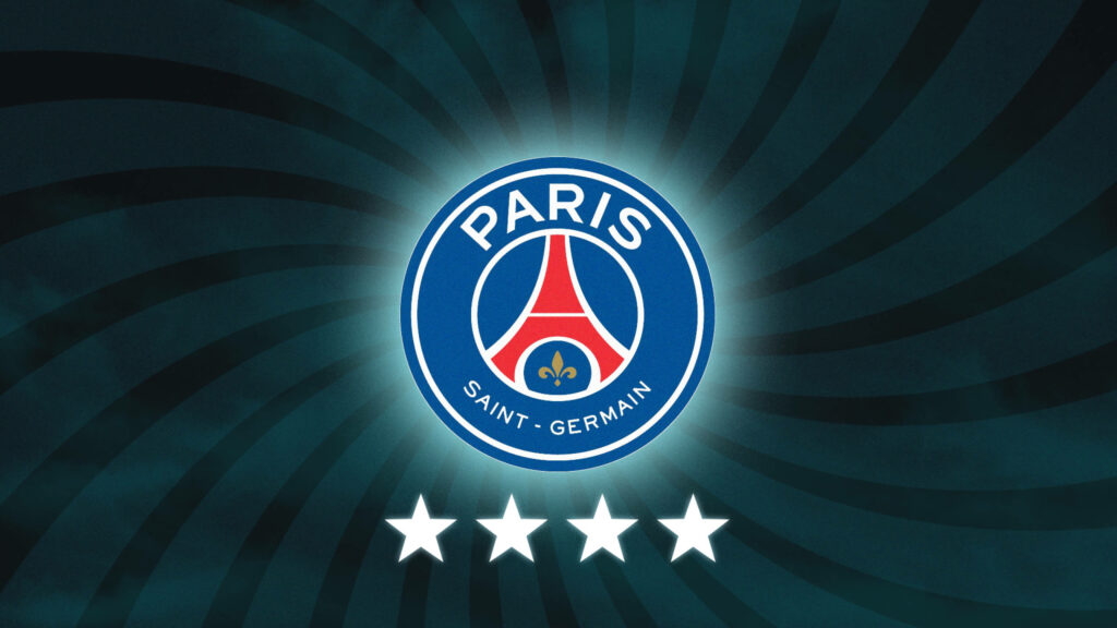 Radiant PSG Logo Illuminates Dark Rays Background Wallpaper