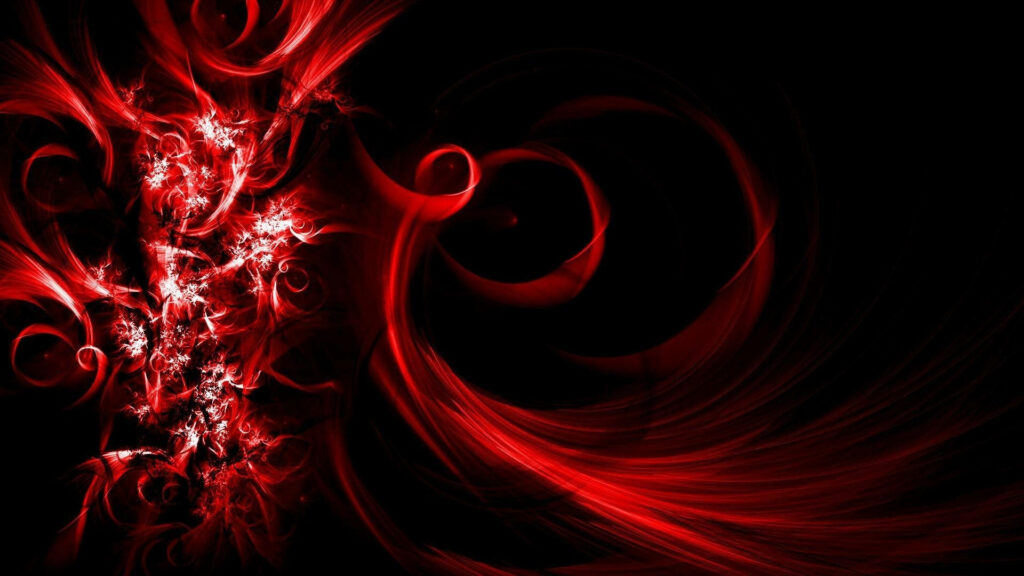 Red and Black Abstract Telephone Embracing Whirling Crimson Veils on a Noir Canvas Wallpaper