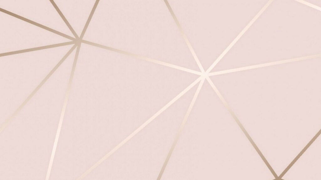 Geometric rose gold wallpaper with metallic lines on blush pink for modern decor elegance