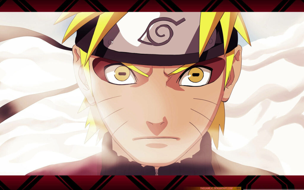 Enchanting Naruto Uzumaki: Embracing Sage Mode's Radiance with Dark Orange Eyes Wallpaper
