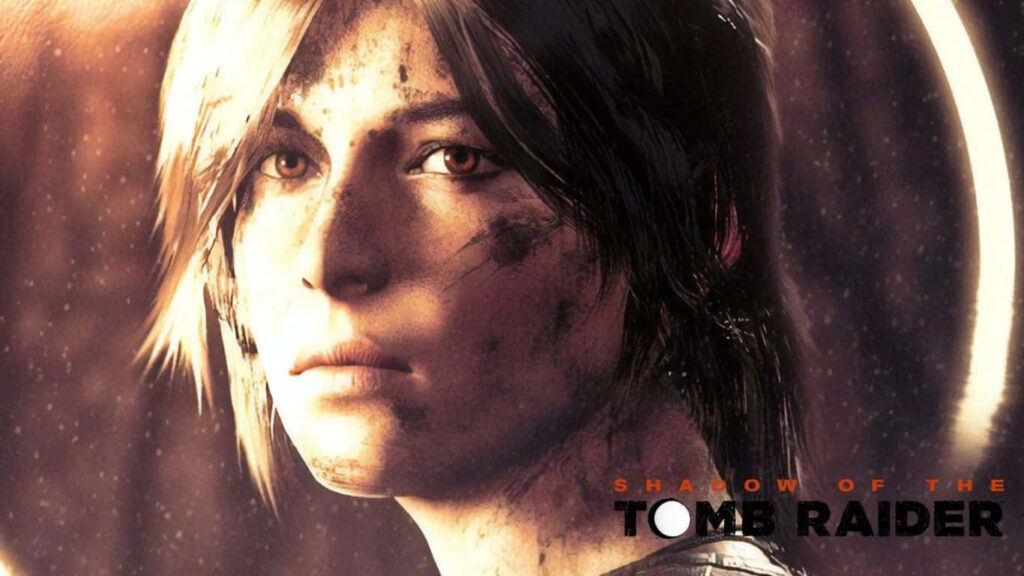 Scarred Beauty: An Intense Close-Up of Lara Croft's Battle-Tested Face Wallpaper