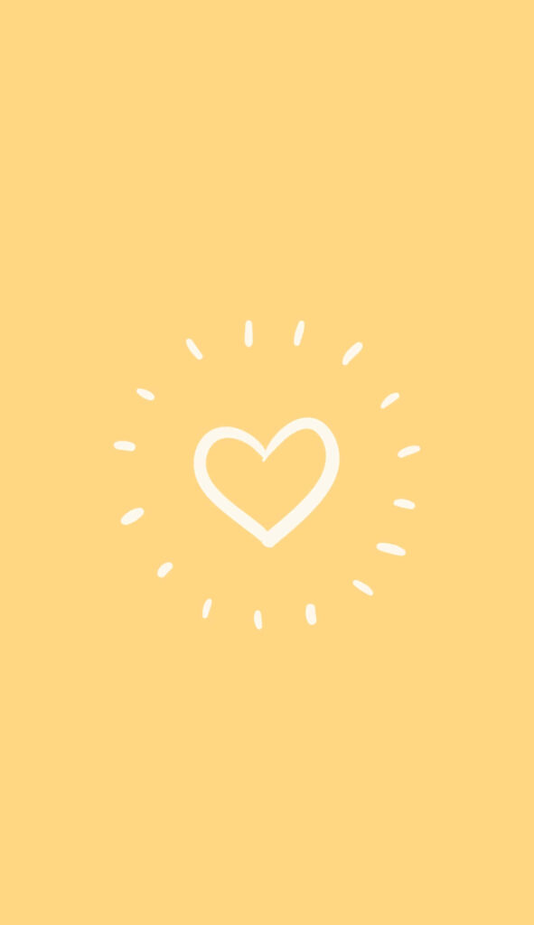Radiant Yellow Heart Wallpaper: Uplifting Minimalist Design
