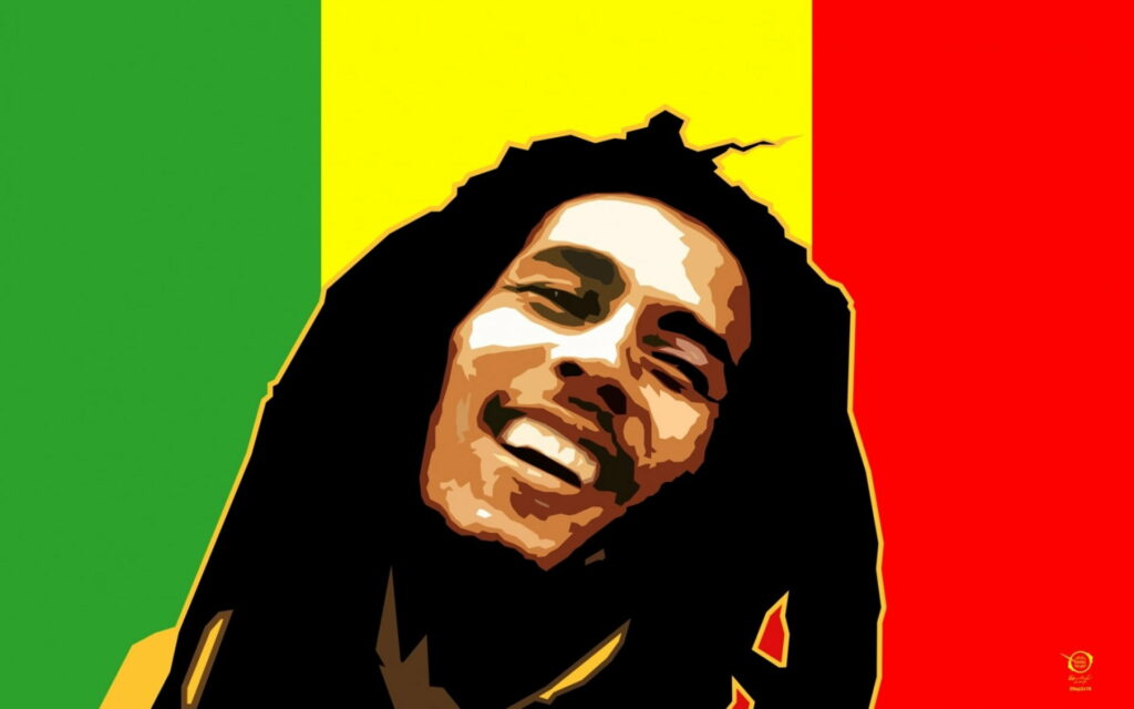 Bob Marley: Iconic Reggae Legend in Vibrant Digital Portrait Wallpaper