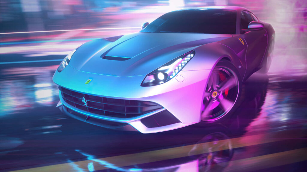 Fiery Ferrari Leaves Trails of Smoke in Its Powerful Wake: Captivating Automotive Performance Wallpaper