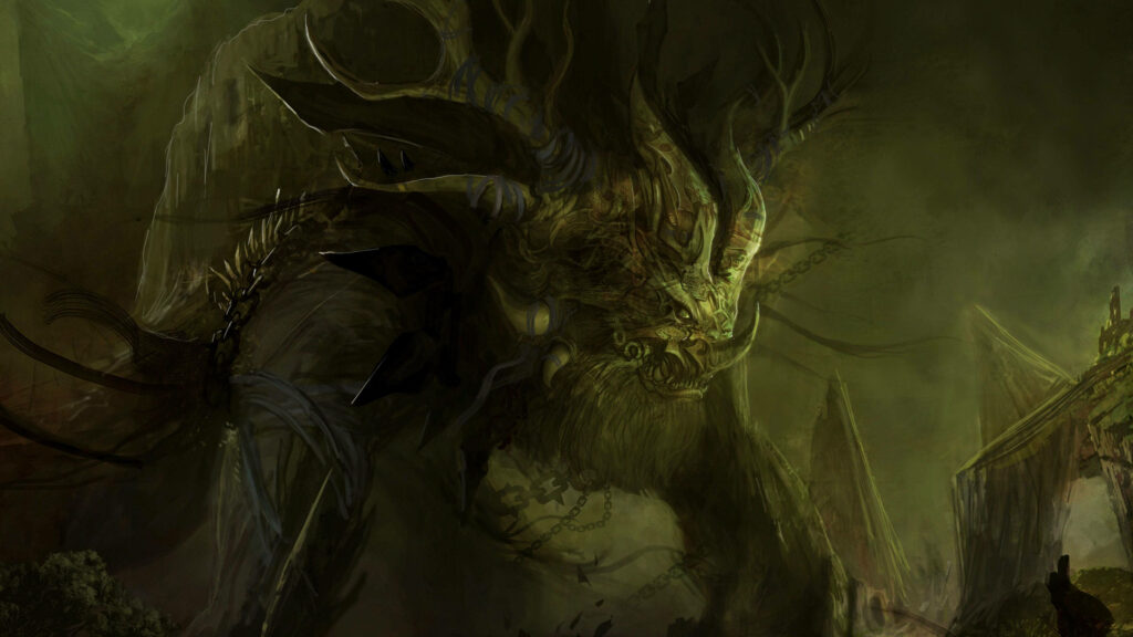 Rampaging Rhino: The Monster of the Abandoned City - A Wallpaper to Strike Fear in Your Heart