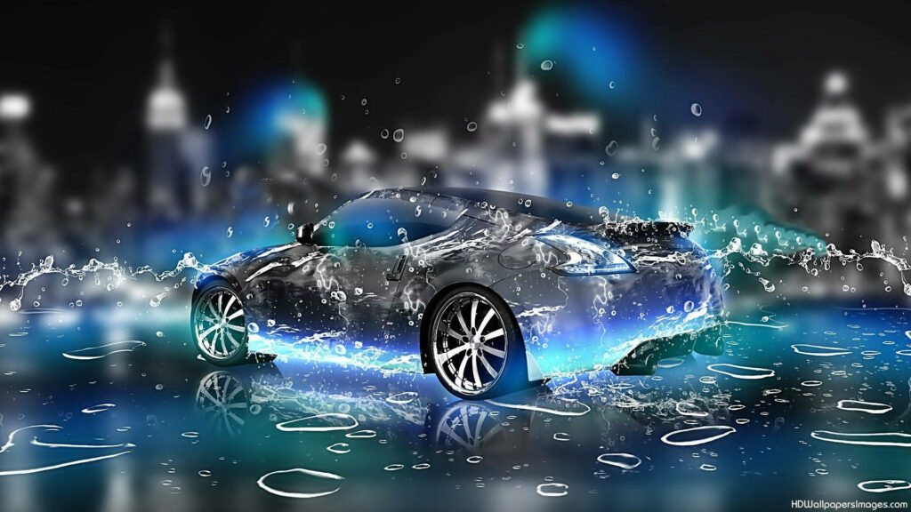 Drenched Elegance: A Rain-Soaked Beauty - Windows 10 HD Car Background Wallpaper