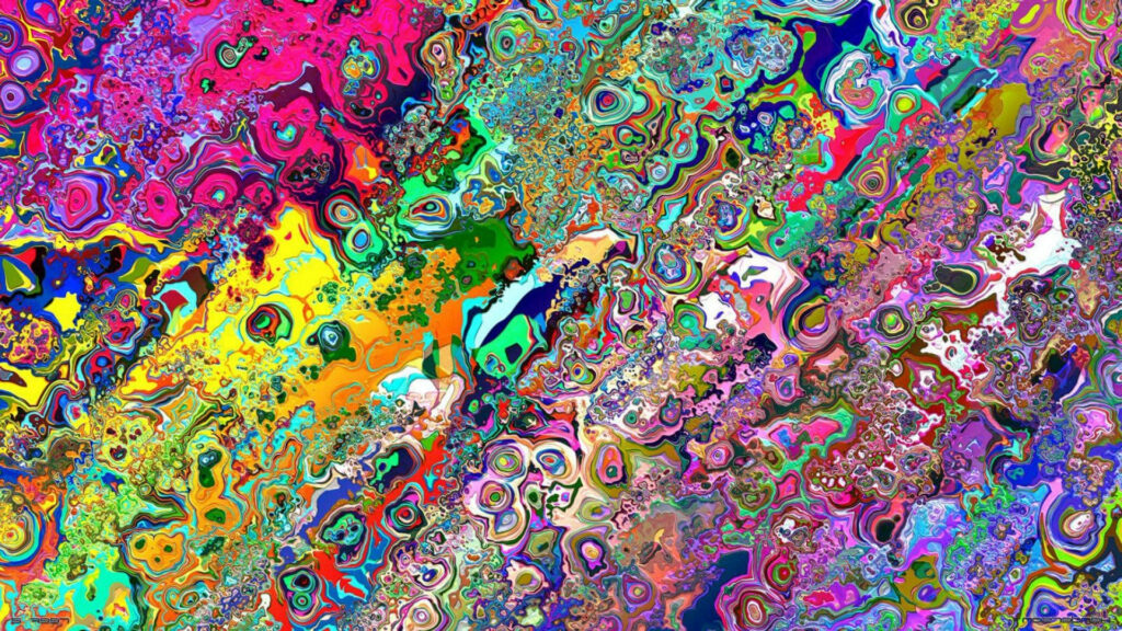 Rainbow Kaleidoscope: A Hypnotic Journey through a Wet Glass Window Wallpaper