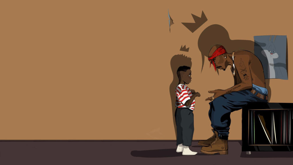 Dreaming in Color: Tupac Shakur's Visionary Journey Wallpaper
