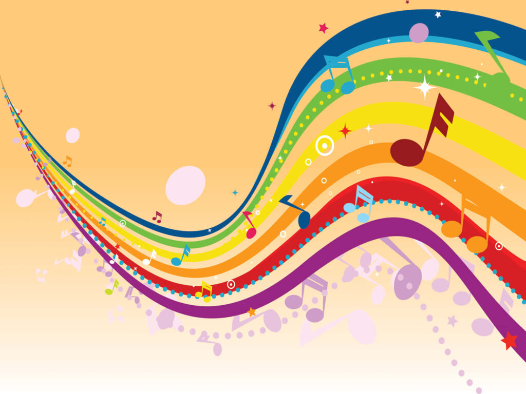 Rainbow Music Notes Wallpaper: Dynamic & Artistic Background