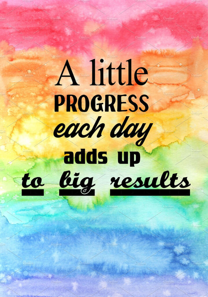 Rainbow Watercolor Wallpaper with Motivational Quote - Inspiring Design