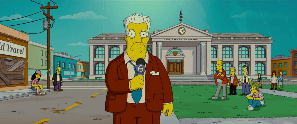 Stoic Reporter From *The Simpsons Movie* - Springfield Rainy Wallpaper