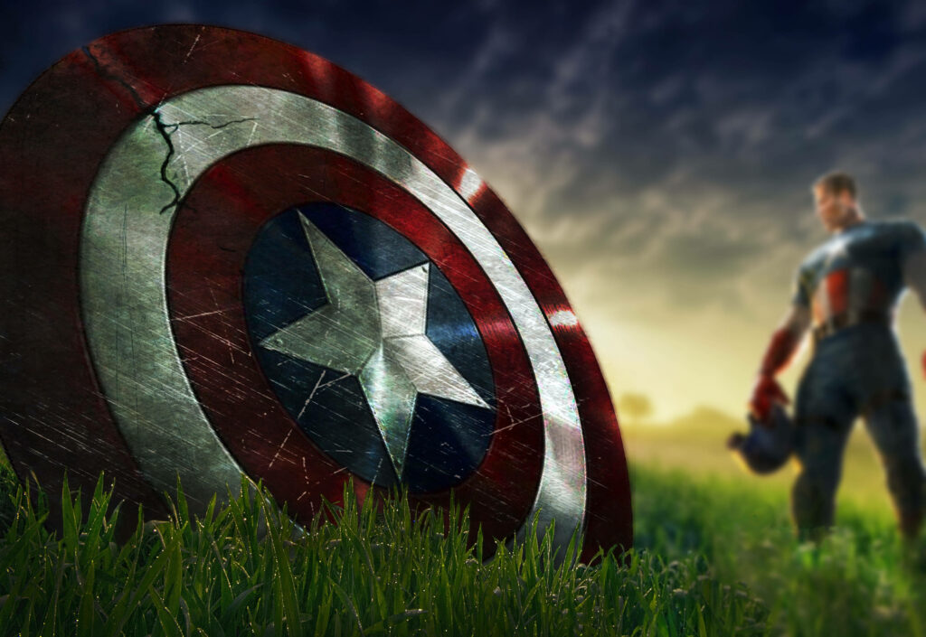 United We Stand: Empower America's Unity with Captain America's Unyielding Courage! Wallpaper