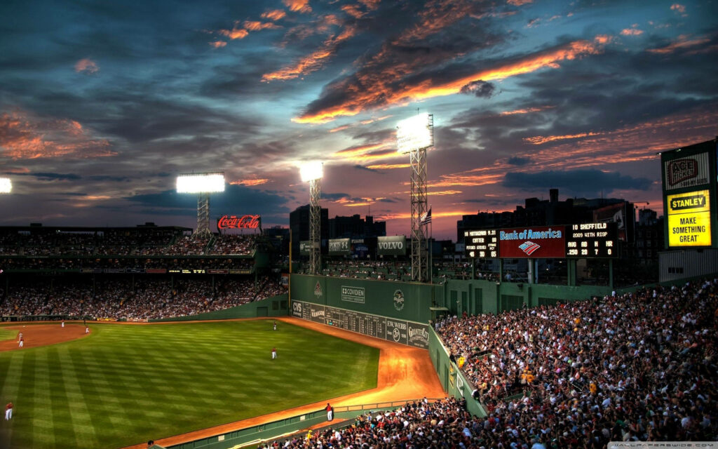 Cheer on Your Team: A Vibrant Snapshot of Baseball Fans in Action Wallpaper