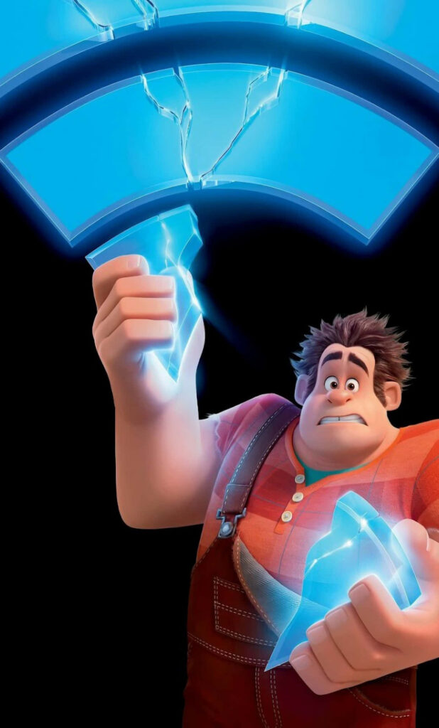 Ralph Breaks The Internet Wallpaper: Ralph with Glowing WiFi Symbol