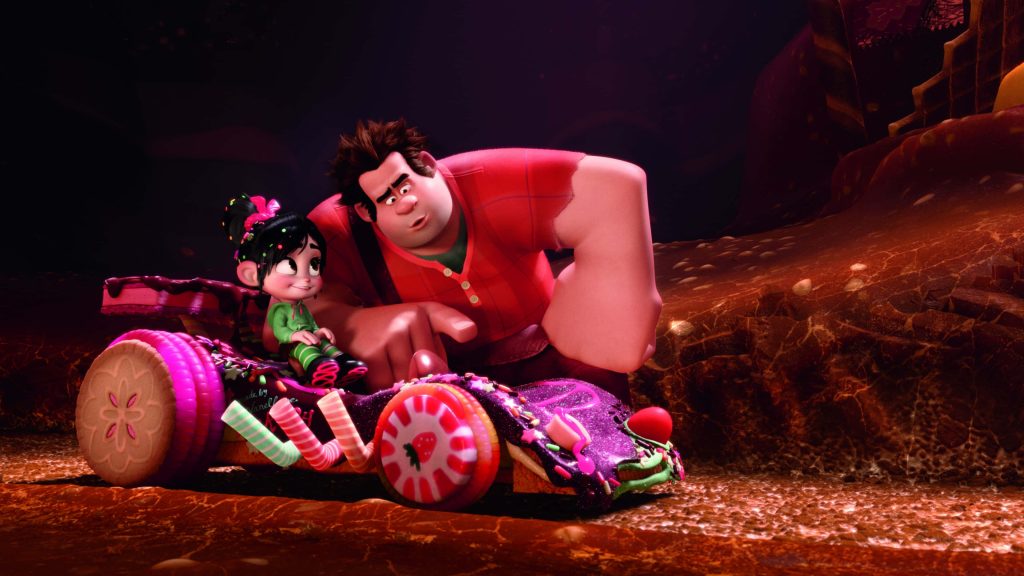 Wreck-It Ralph and Vanellope with candy kart 3D CGI wallpaper from Ralph Breaks the Internet