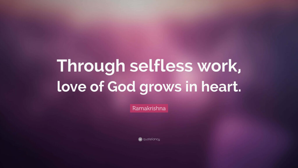 Ramakrishna Quote Wallpaper: Spiritual Love on Purple Background