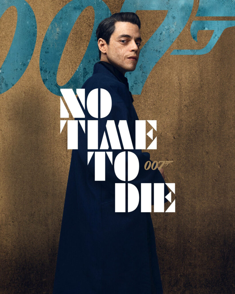 Rami Malek No Time To Die Poster Wallpaper | Intense James Bond Art