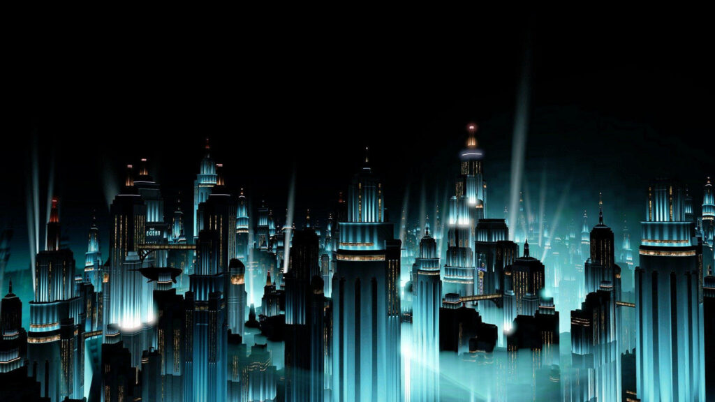 Stunning Rapture Artwork: Ethereal Underwater City Wallpaper