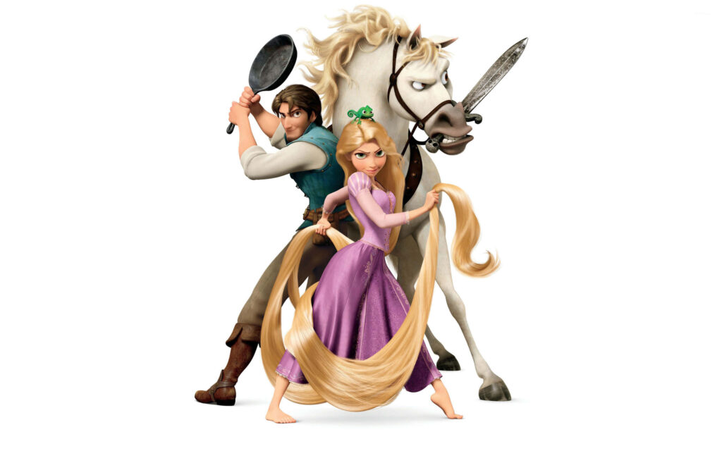 Rapunzel, Flynn & Maximus: Fearless Adventure Wallpaper Background