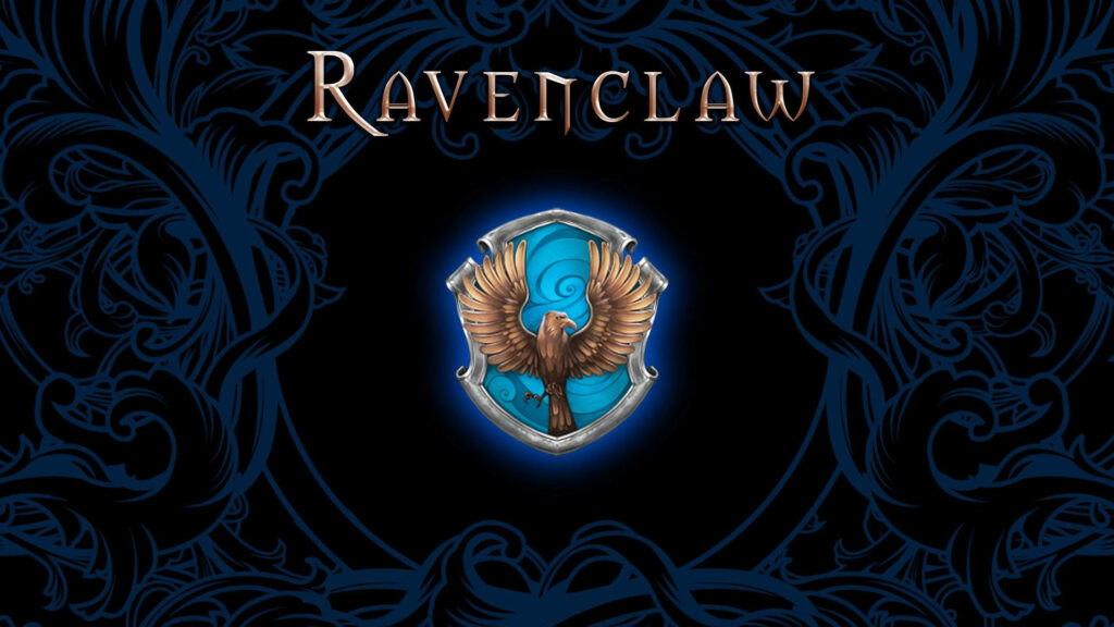 Ravenclaw Crest Wallpaper: Elegant Eagle in Blue & Black Design