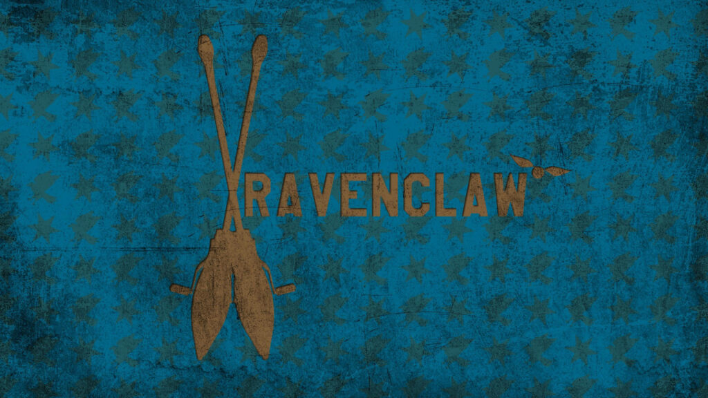 Ravenclaw Quidditch Wallpaper: Bold Design with Rustic Blue & Gold