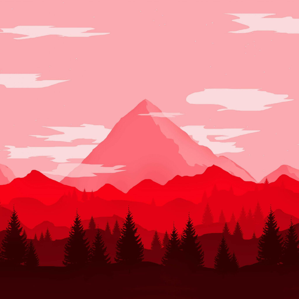 Captivating Red Tinted Mountain Landscape: The Perfect Background for Your iPad Wallpaper