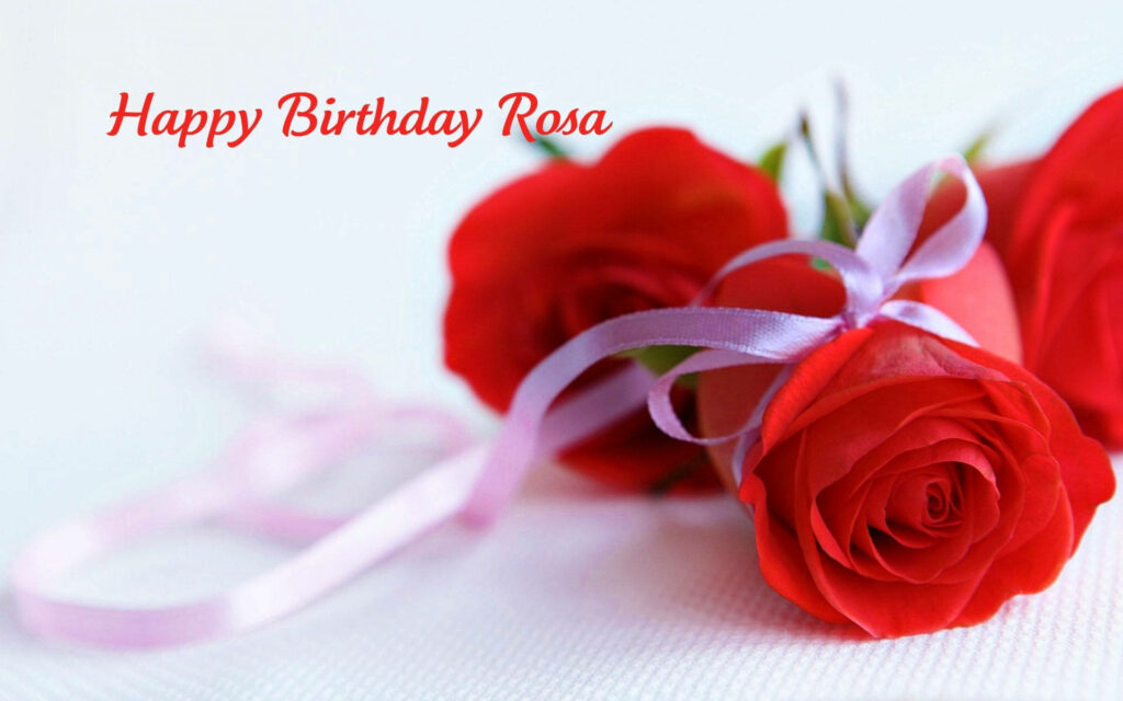 Blooming Roses and Festive Greetings: A Vibrant Floral Celebration on a Happy Birthday Flower Background Wallpaper