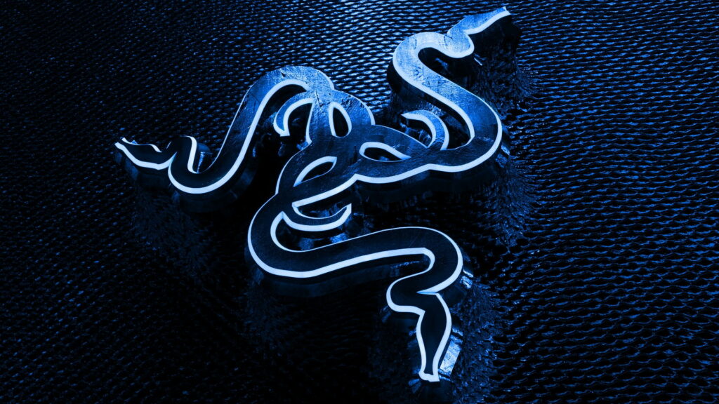Blue Illuminated Animal Pattern in the Night: A Razer HD Wallpaper Background Photo