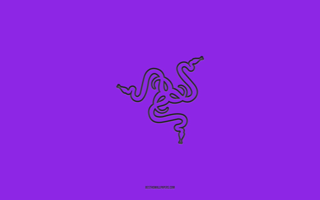 Vibrant Violet: Razer Carbon Logo Shines on HD Wallpaper Background Photo