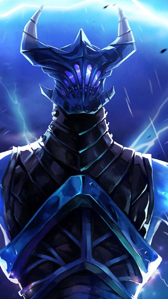 Razor, the Thundering Champion of Dota 2, Sparkles in Phone Wallpaper Art