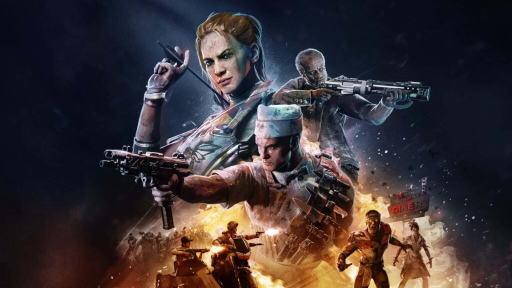 Action-Packed Call of Duty: Black Ops 4 Wallpaper with Explosive Combat Scene