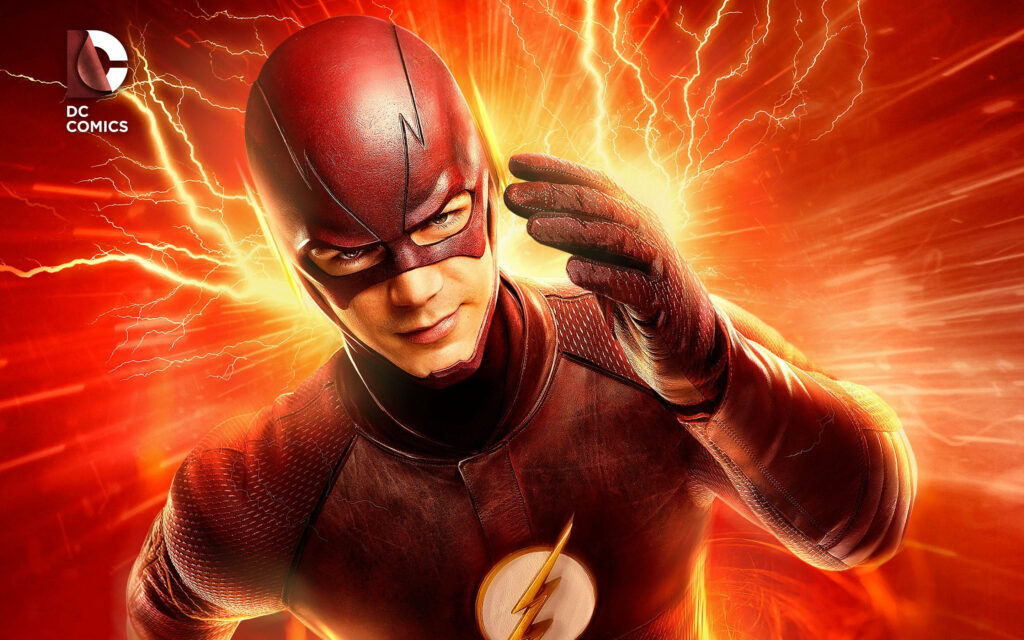 Lightning-Fast and Focused: The Flash Prepares for Action Wallpaper