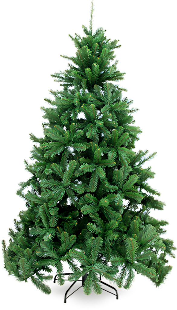 Realistic Artificial Christmas Tree Wallpaper with Lush Green Foliage