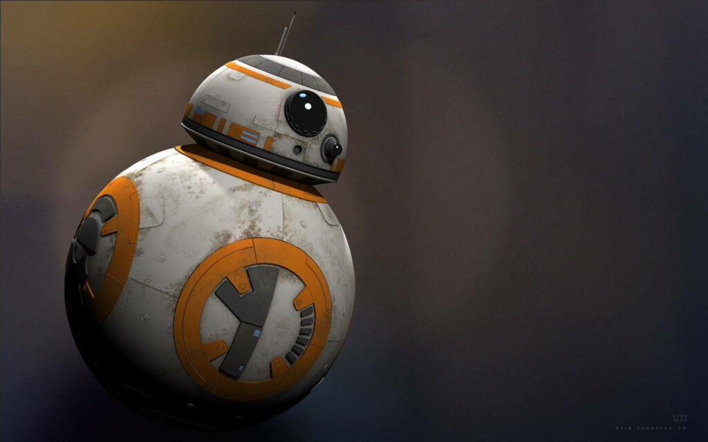 BB-8 Wallpaper: Realistic Star Wars Droid on Gradient Background