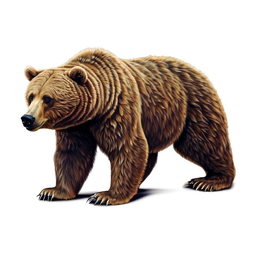 Realistic Bear Illustration Wallpaper on Neutral Background