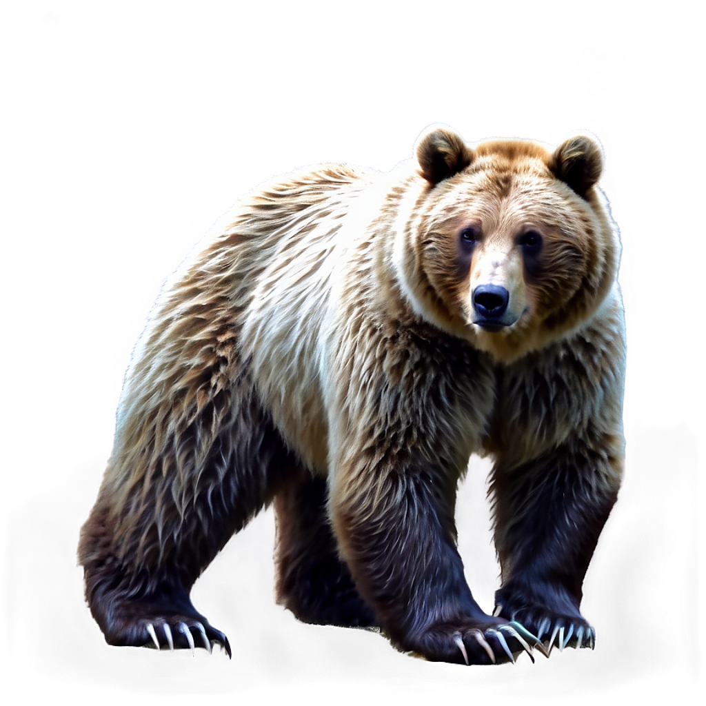Realistic Bear Wallpaper: Intricate Fur Details & Gradient Background